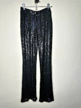 Sincerely Jules Sequin Pants in Black Size Medium NWT